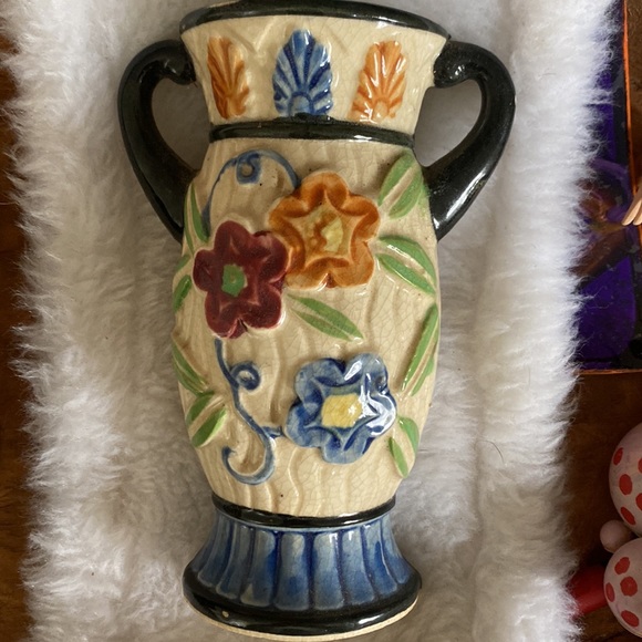 Antique Wall Pocket Hand painted